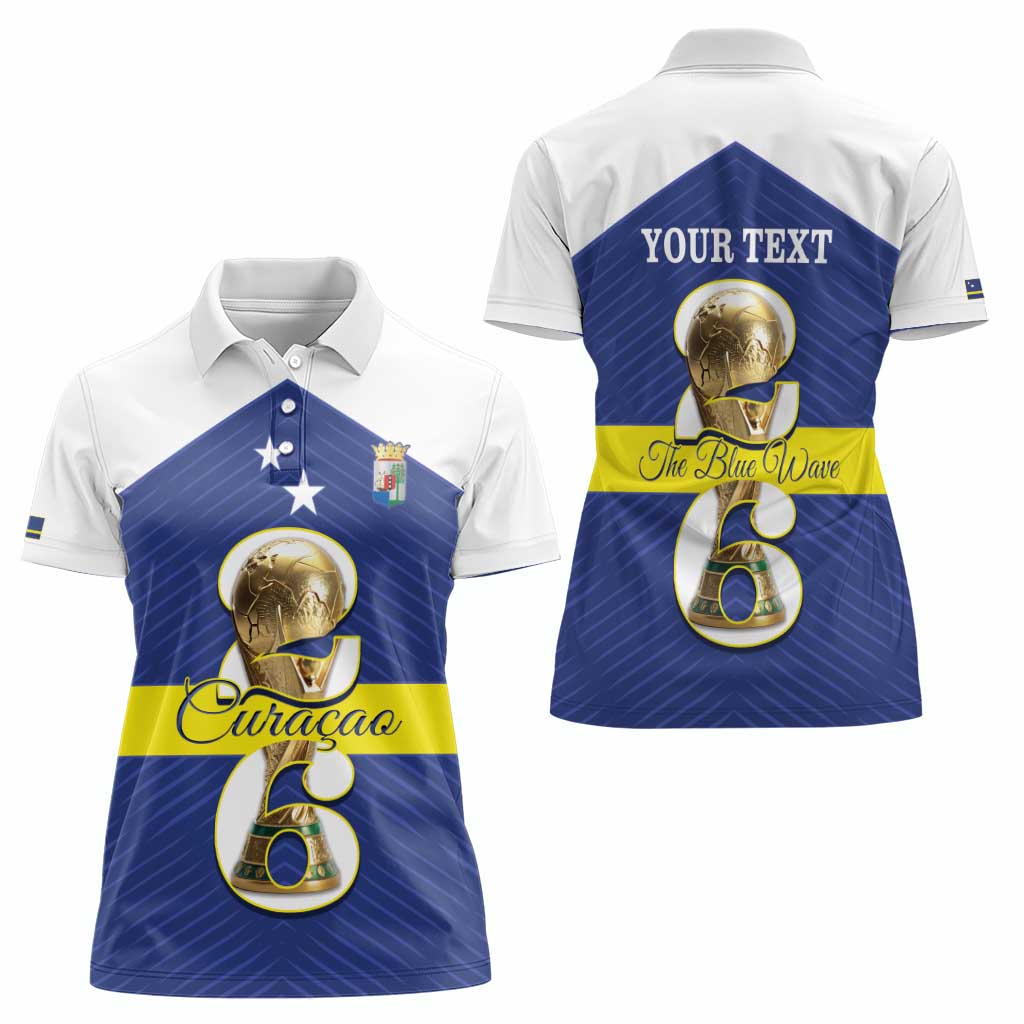 Personalized Curacao Football Women Polo Shirt 2026 The Blue Wave is Rising - Wonder Print Shop