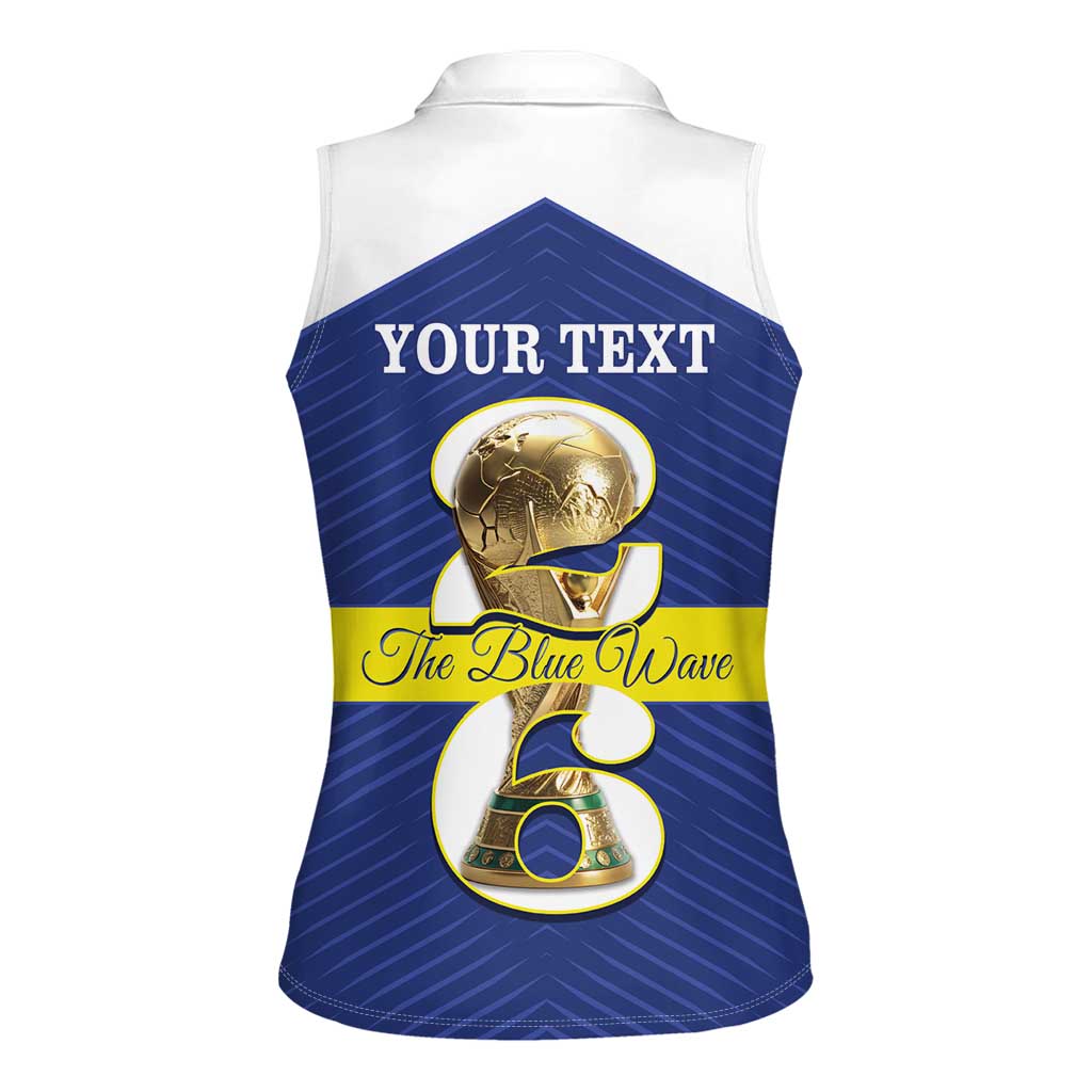 Personalized Curacao Football Women Sleeveless Polo Shirt 2026 The Blue Wave is Rising - Wonder Print Shop