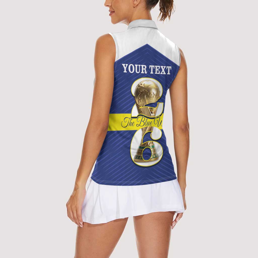 Personalized Curacao Football Women Sleeveless Polo Shirt 2026 The Blue Wave is Rising - Wonder Print Shop