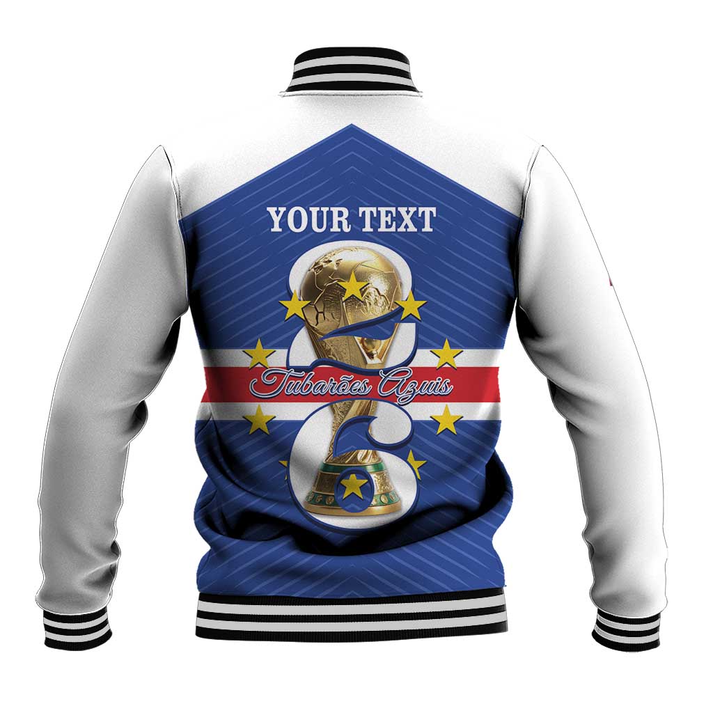 Personalized Cape Verde Football Baseball Jacket 2026 Tubaroes Azuis First-ever World Cup - Wonder Print Shop