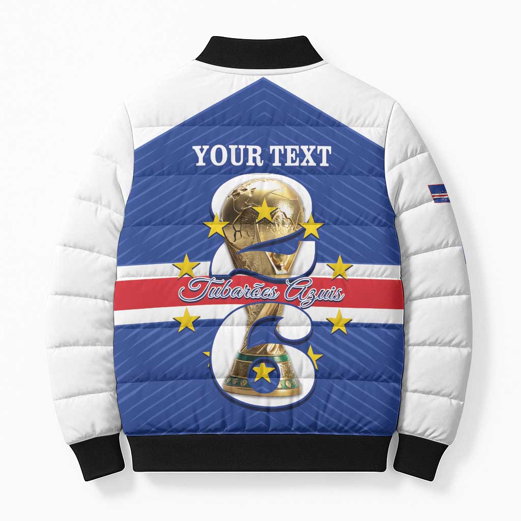 Personalized Cape Verde Football Bomber Puffer Jacket 2026 Tubaroes Azuis First-ever World Cup - Wonder Print Shop