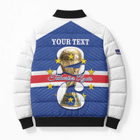 Personalized Cape Verde Football Bomber Puffer Jacket 2026 Tubaroes Azuis First-ever World Cup - Wonder Print Shop
