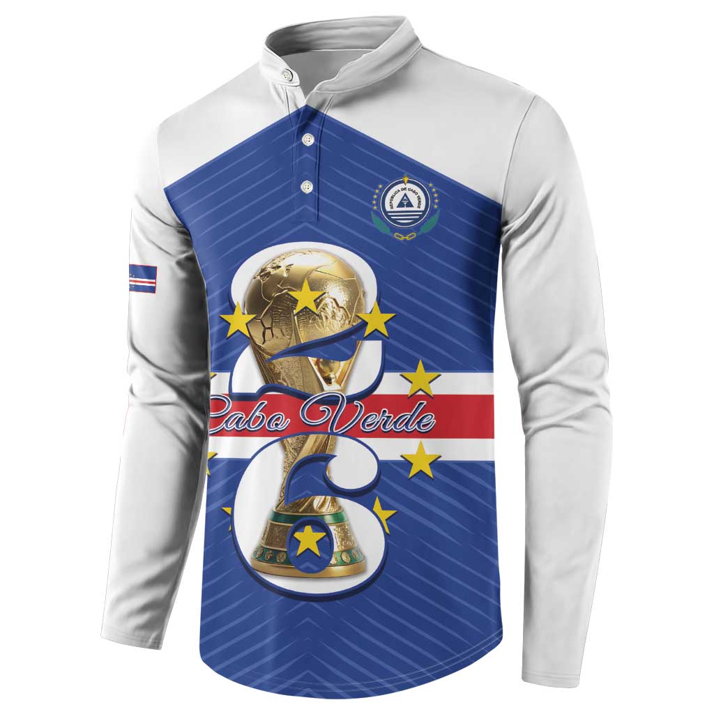 Personalized Cape Verde Football Button Sweatshirt 2026 Tubaroes Azuis First-ever World Cup - Wonder Print Shop