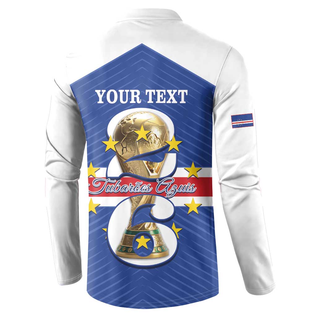 Personalized Cape Verde Football Button Sweatshirt 2026 Tubaroes Azuis First-ever World Cup - Wonder Print Shop