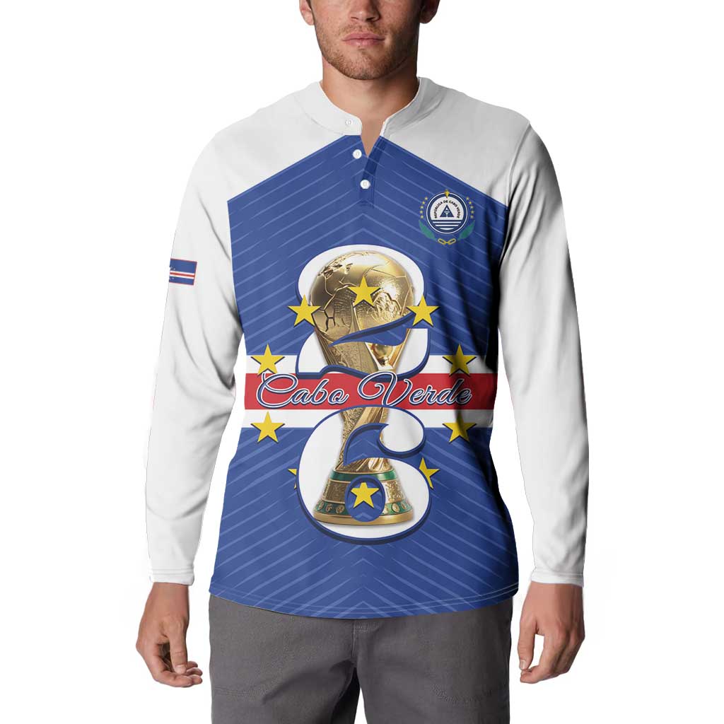 Personalized Cape Verde Football Button Sweatshirt 2026 Tubaroes Azuis First-ever World Cup - Wonder Print Shop