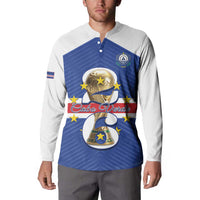 Personalized Cape Verde Football Button Sweatshirt 2026 Tubaroes Azuis First-ever World Cup - Wonder Print Shop