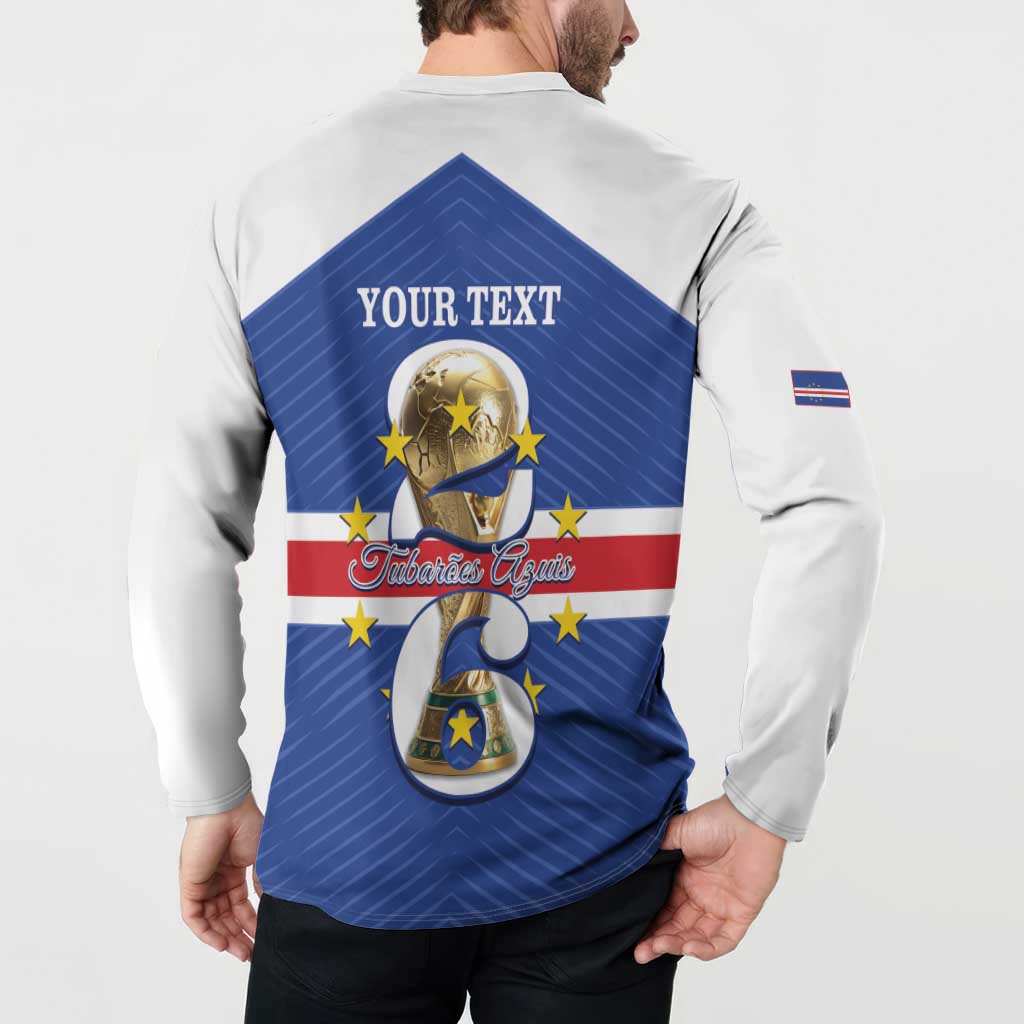 Personalized Cape Verde Football Button Sweatshirt 2026 Tubaroes Azuis First-ever World Cup - Wonder Print Shop