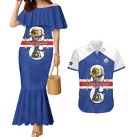 Personalized Cape Verde Football Couples Matching Mermaid Dress and Hawaiian Shirt 2026 Tubaroes Azuis First-ever World Cup - Wonder Print Shop