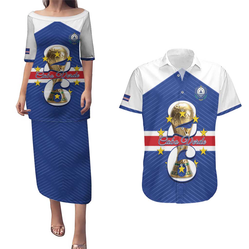 Personalized Cape Verde Football Couples Matching Puletasi and Hawaiian Shirt 2026 Tubaroes Azuis First-ever World Cup - Wonder Print Shop