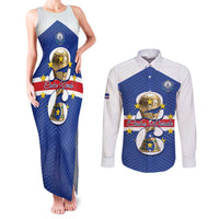 Personalized Cape Verde Football Couples Matching Tank Maxi Dress and Long Sleeve Button Shirt 2026 Tubaroes Azuis First-ever World Cup - Wonder Print Shop