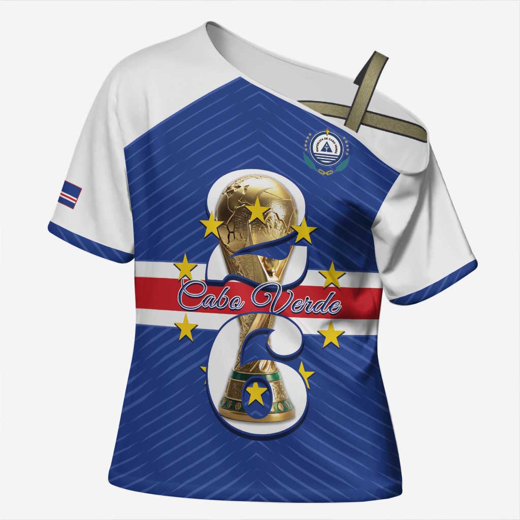 Personalized Cape Verde Football Cross Shoulder Shirt 2026 Tubaroes Azuis First-ever World Cup - Wonder Print Shop
