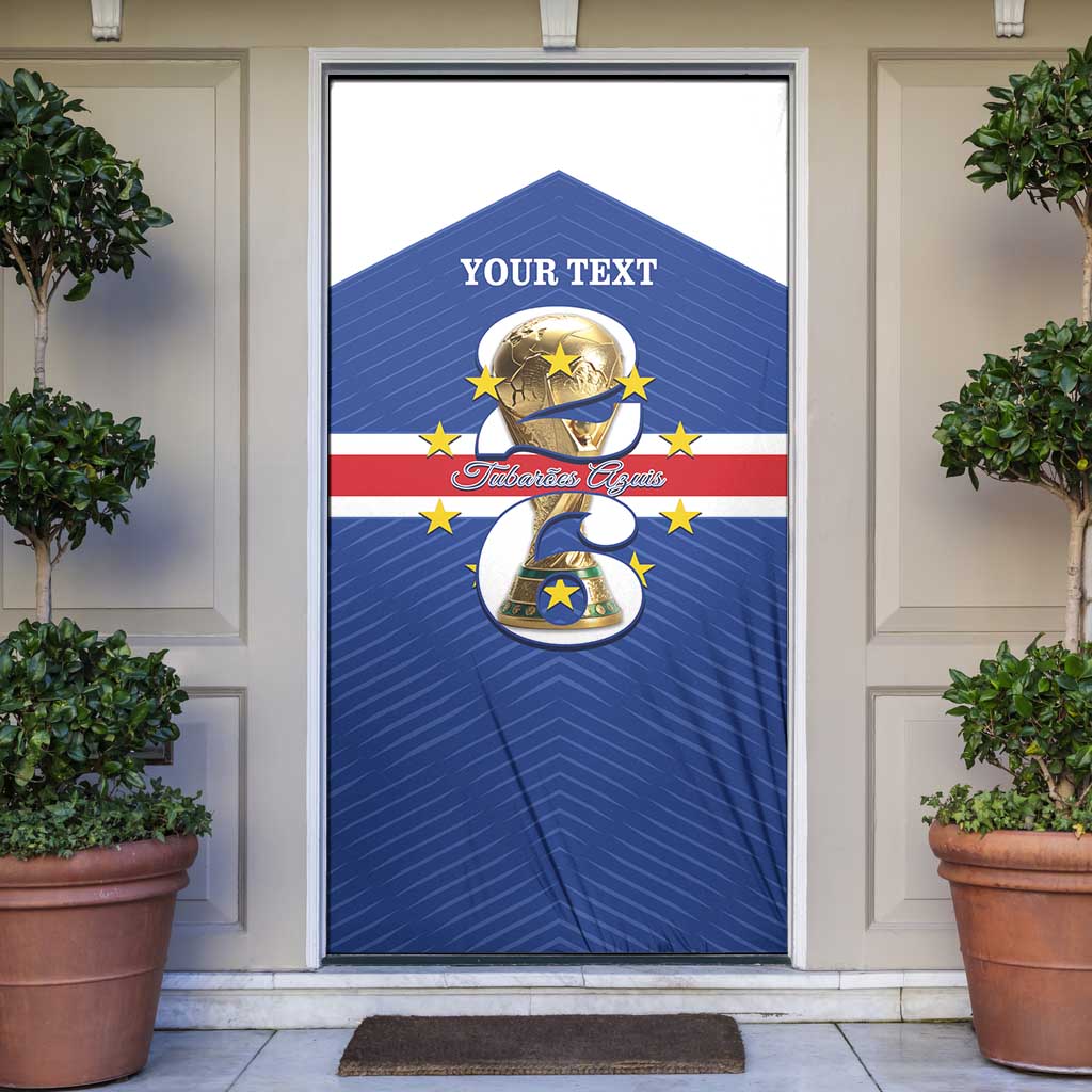 Personalized Cape Verde Football Door Cover 2026 Tubaroes Azuis First-ever World Cup - Wonder Print Shop