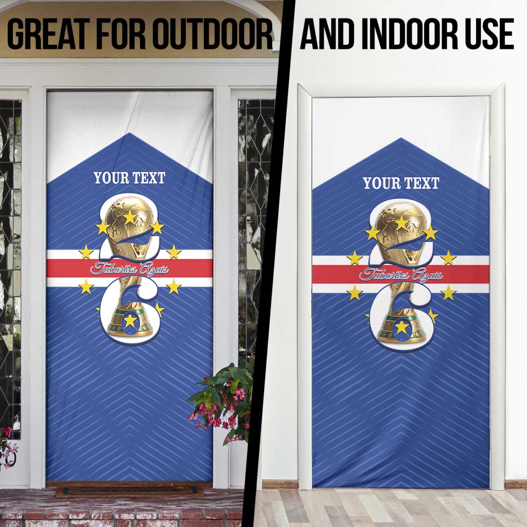 Personalized Cape Verde Football Door Cover 2026 Tubaroes Azuis First-ever World Cup - Wonder Print Shop