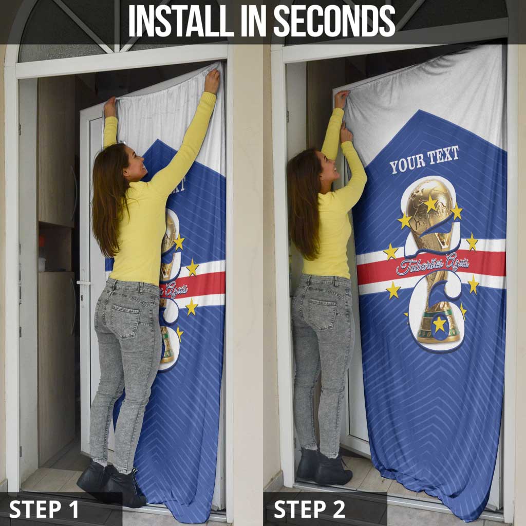 Personalized Cape Verde Football Door Cover 2026 Tubaroes Azuis First-ever World Cup - Wonder Print Shop