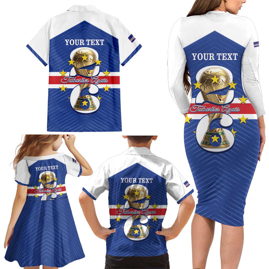 Personalized Cape Verde Football Family Matching Long Sleeve Bodycon Dress and Hawaiian Shirt 2026 Tubaroes Azuis First-ever World Cup - Wonder Print Shop