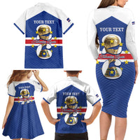 Personalized Cape Verde Football Family Matching Long Sleeve Bodycon Dress and Hawaiian Shirt 2026 Tubaroes Azuis First-ever World Cup - Wonder Print Shop