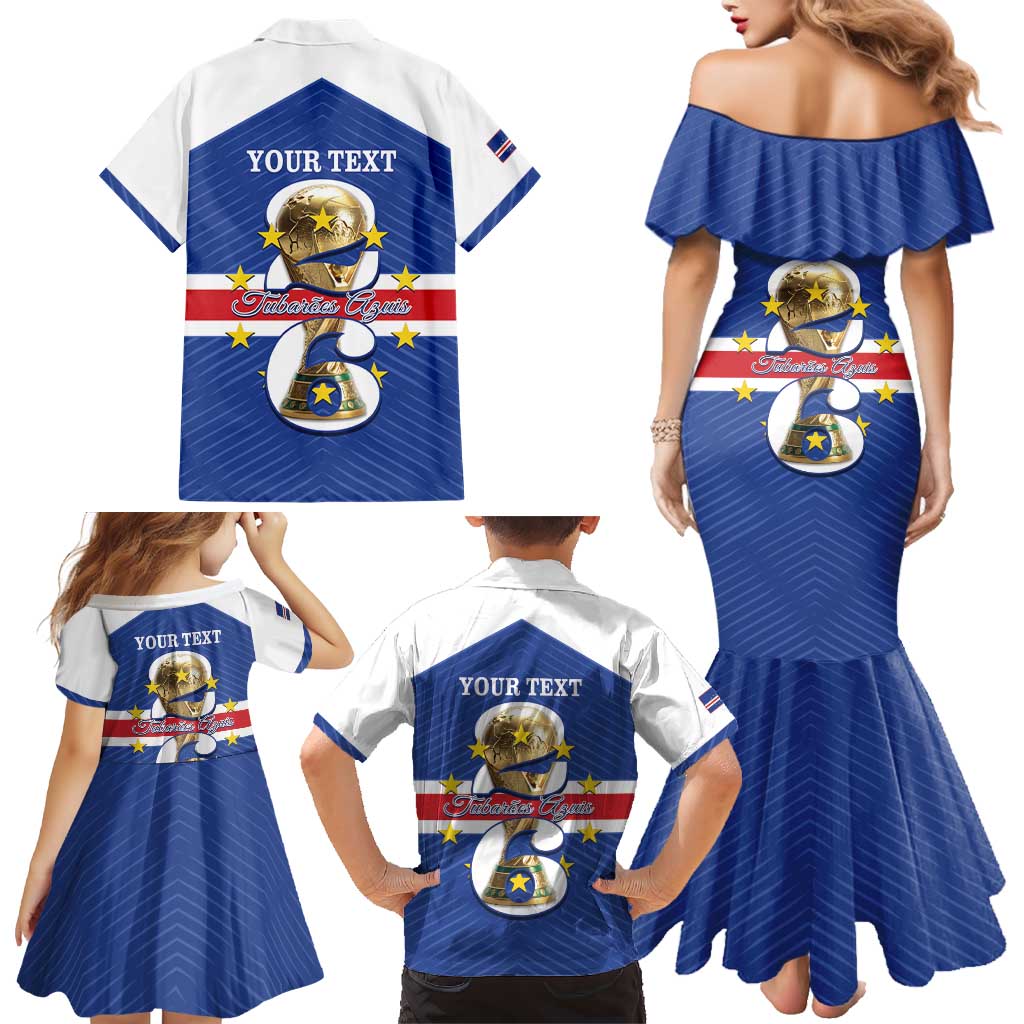 Personalized Cape Verde Football Family Matching Mermaid Dress and Hawaiian Shirt 2026 Tubaroes Azuis First-ever World Cup - Wonder Print Shop