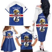 Personalized Cape Verde Football Family Matching Off The Shoulder Long Sleeve Dress and Hawaiian Shirt 2026 Tubaroes Azuis First-ever World Cup - Wonder Print Shop
