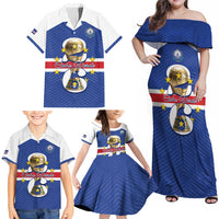 Personalized Cape Verde Football Family Matching Off Shoulder Maxi Dress and Hawaiian Shirt 2026 Tubaroes Azuis First-ever World Cup - Wonder Print Shop
