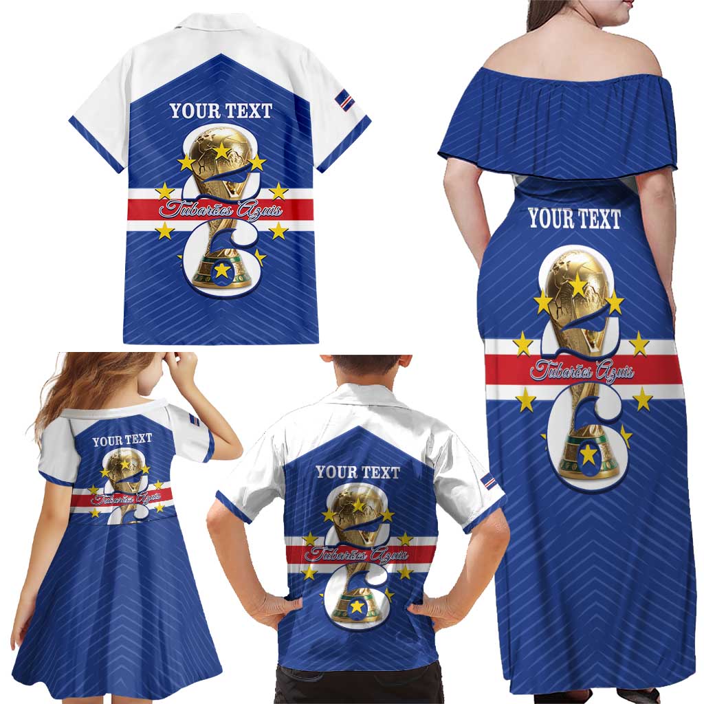 Personalized Cape Verde Football Family Matching Off Shoulder Maxi Dress and Hawaiian Shirt 2026 Tubaroes Azuis First-ever World Cup - Wonder Print Shop