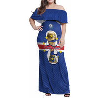 Personalized Cape Verde Football Family Matching Off Shoulder Maxi Dress and Hawaiian Shirt 2026 Tubaroes Azuis First-ever World Cup - Wonder Print Shop
