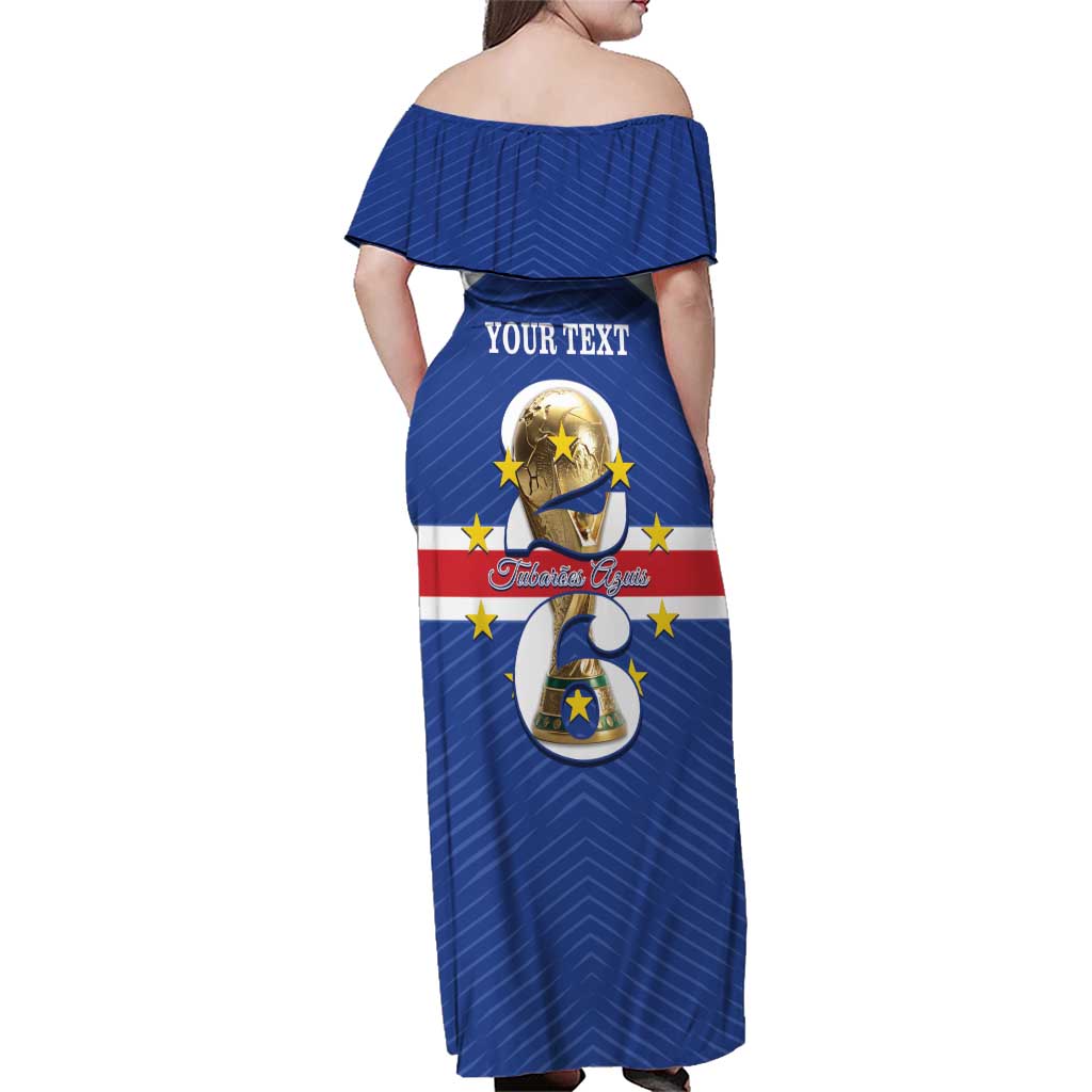 Personalized Cape Verde Football Family Matching Off Shoulder Maxi Dress and Hawaiian Shirt 2026 Tubaroes Azuis First-ever World Cup - Wonder Print Shop