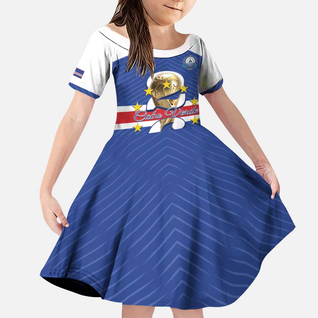 Personalized Cape Verde Football Family Matching Off Shoulder Short Dress and Hawaiian Shirt 2026 Tubaroes Azuis First-ever World Cup - Wonder Print Shop
