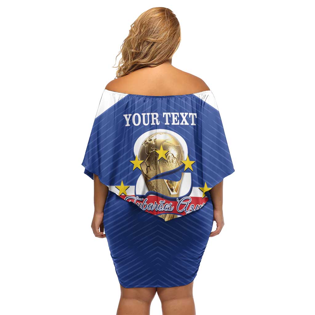 Personalized Cape Verde Football Family Matching Off Shoulder Short Dress and Hawaiian Shirt 2026 Tubaroes Azuis First-ever World Cup - Wonder Print Shop