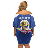 Personalized Cape Verde Football Family Matching Off Shoulder Short Dress and Hawaiian Shirt 2026 Tubaroes Azuis First-ever World Cup - Wonder Print Shop