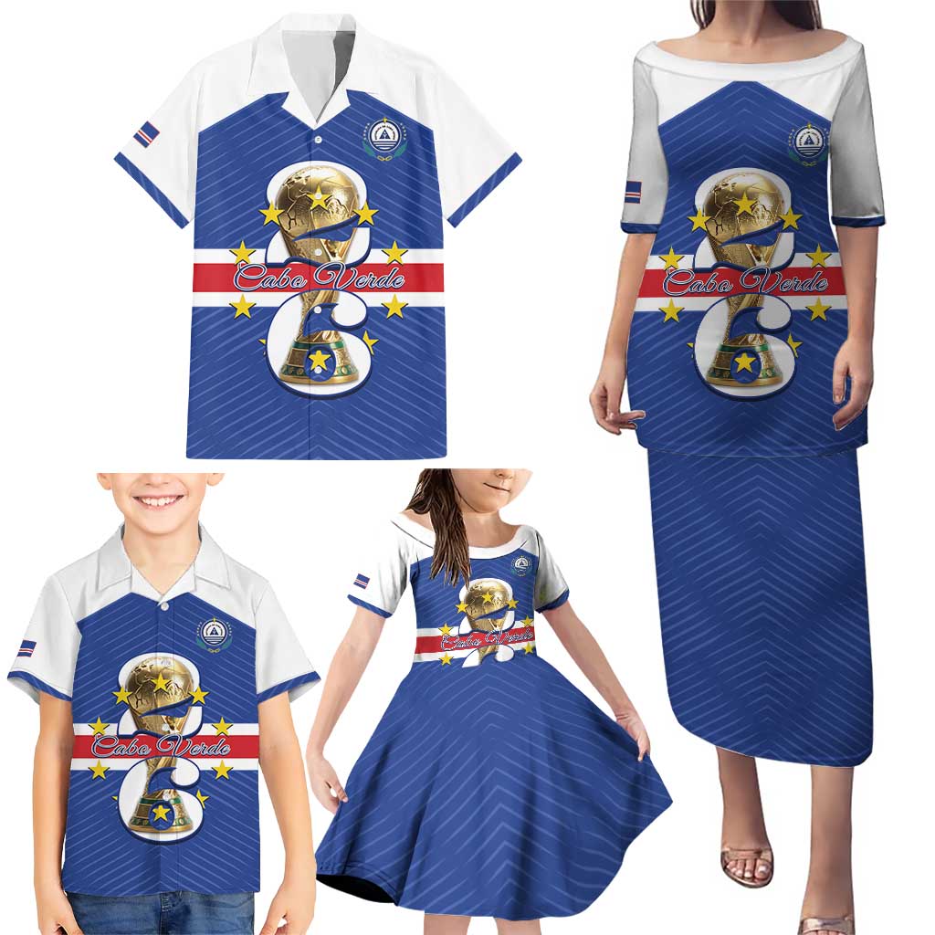 Personalized Cape Verde Football Family Matching Puletasi and Hawaiian Shirt 2026 Tubaroes Azuis First-ever World Cup - Wonder Print Shop