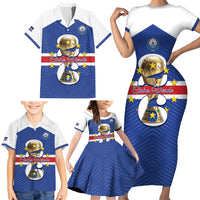 Personalized Cape Verde Football Family Matching Short Sleeve Bodycon Dress and Hawaiian Shirt 2026 Tubaroes Azuis First-ever World Cup - Wonder Print Shop