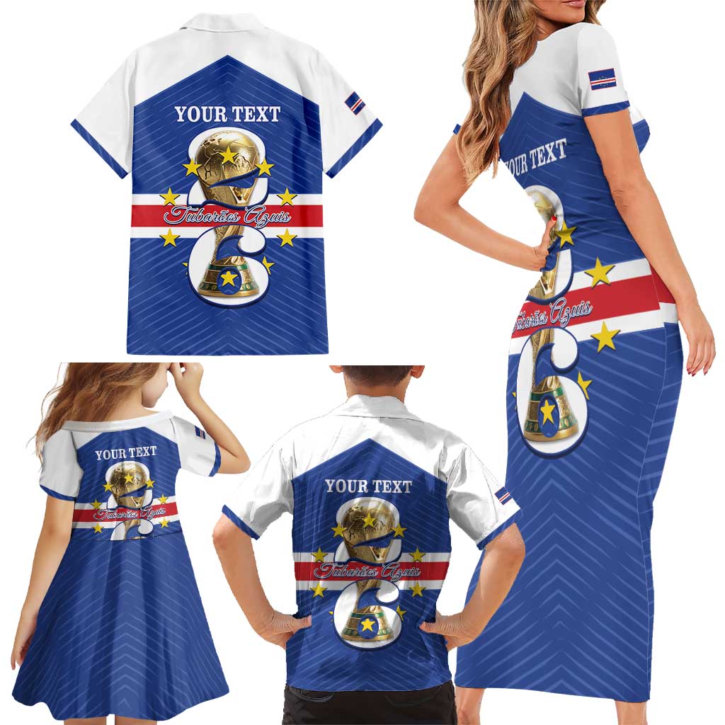 Personalized Cape Verde Football Family Matching Short Sleeve Bodycon Dress and Hawaiian Shirt 2026 Tubaroes Azuis First-ever World Cup - Wonder Print Shop