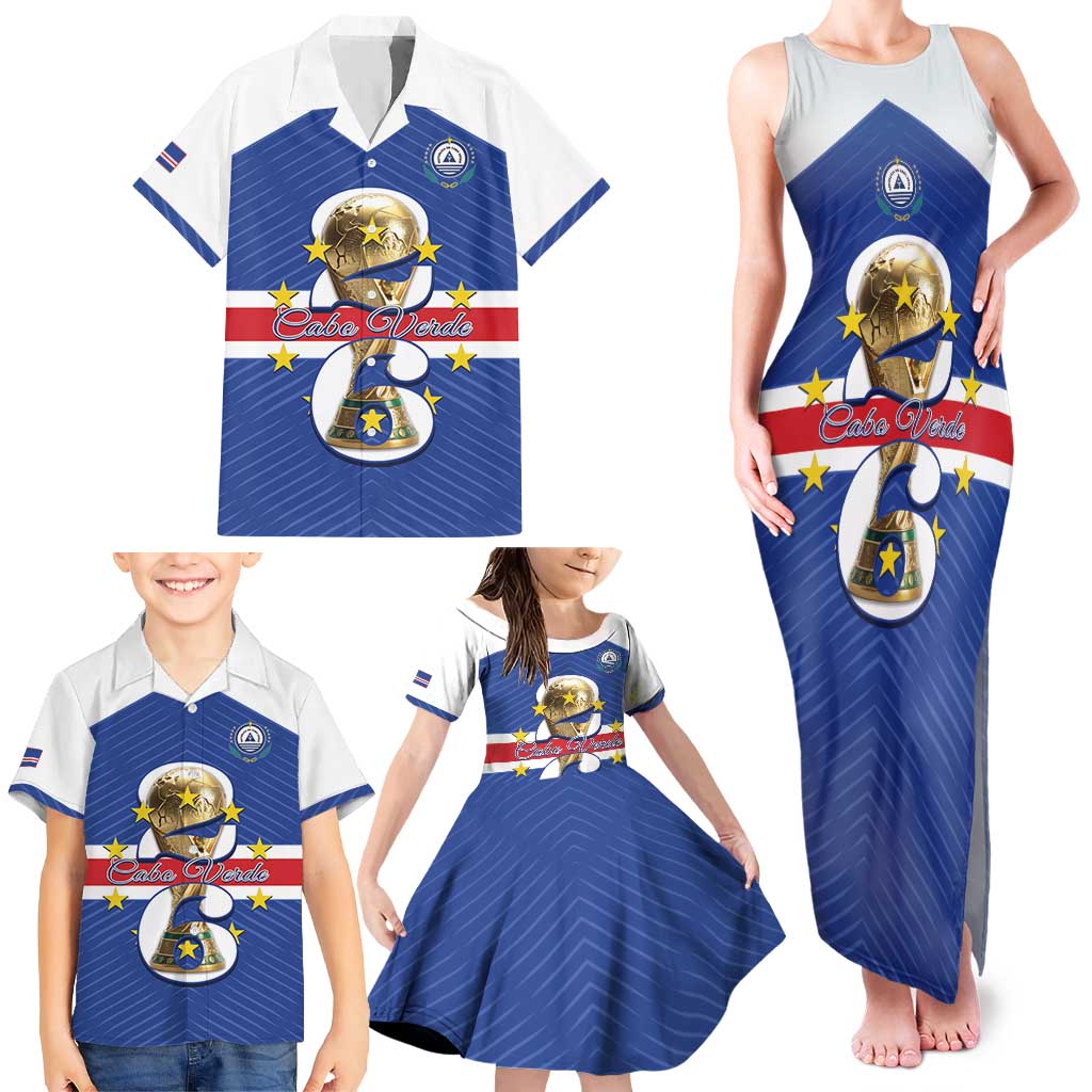 Personalized Cape Verde Football Family Matching Tank Maxi Dress and Hawaiian Shirt 2026 Tubaroes Azuis First-ever World Cup - Wonder Print Shop