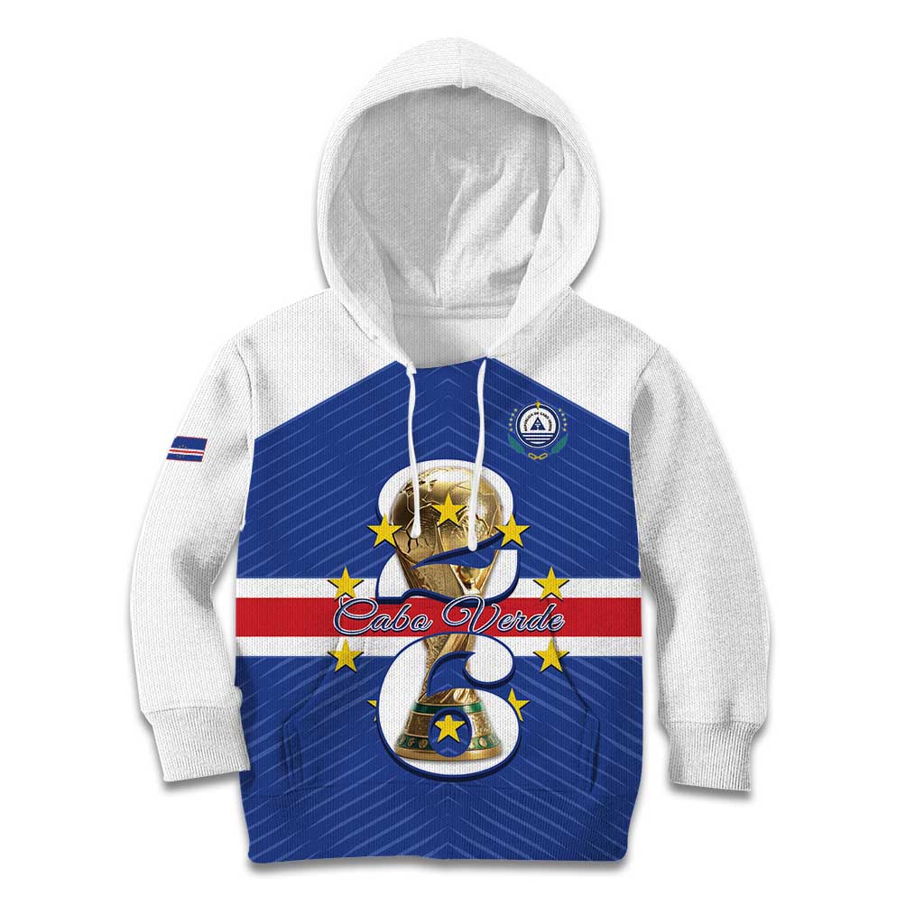 Personalized Cape Verde Football Kid Hoodie 2026 Tubaroes Azuis First-ever World Cup - Wonder Print Shop