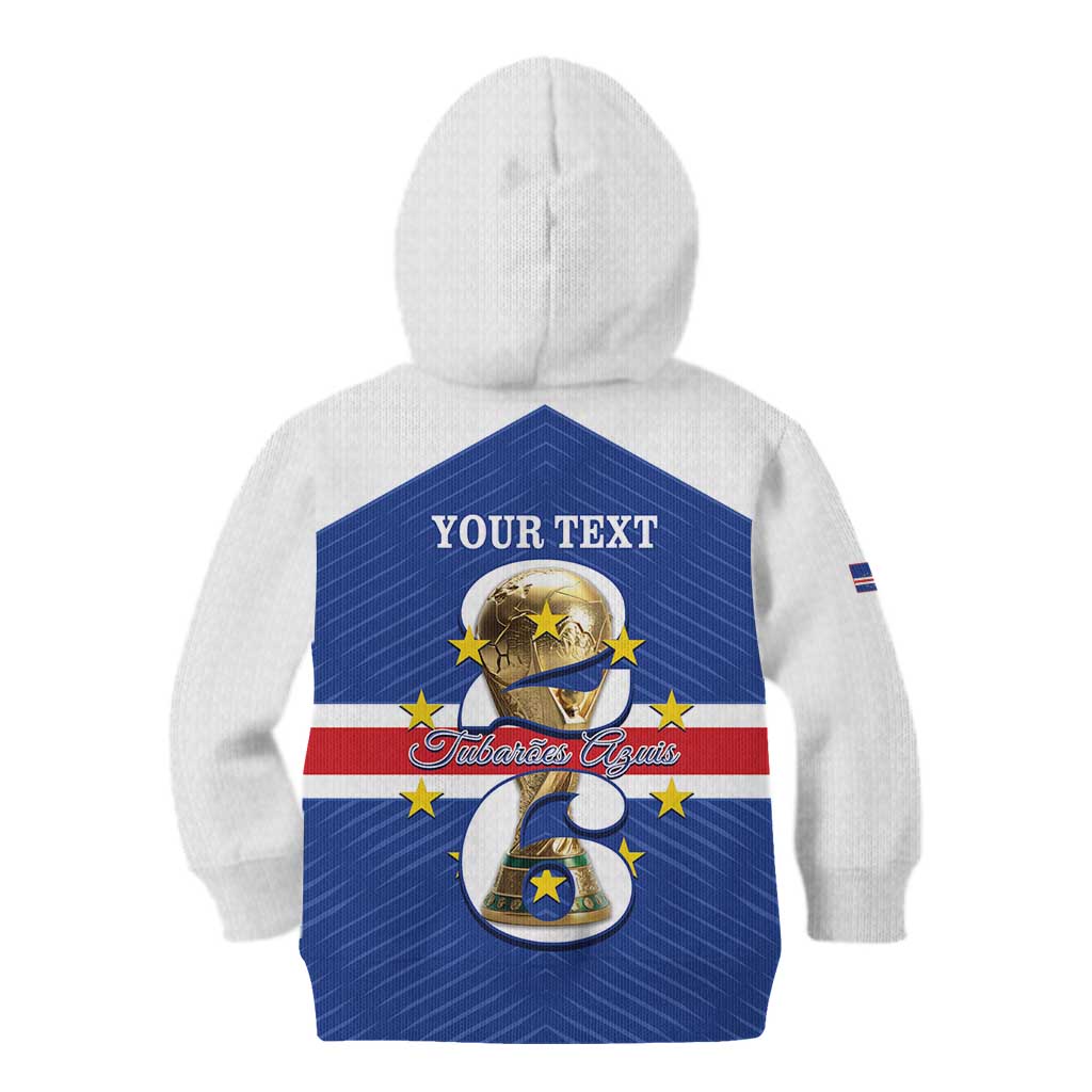 Personalized Cape Verde Football Kid Hoodie 2026 Tubaroes Azuis First-ever World Cup - Wonder Print Shop