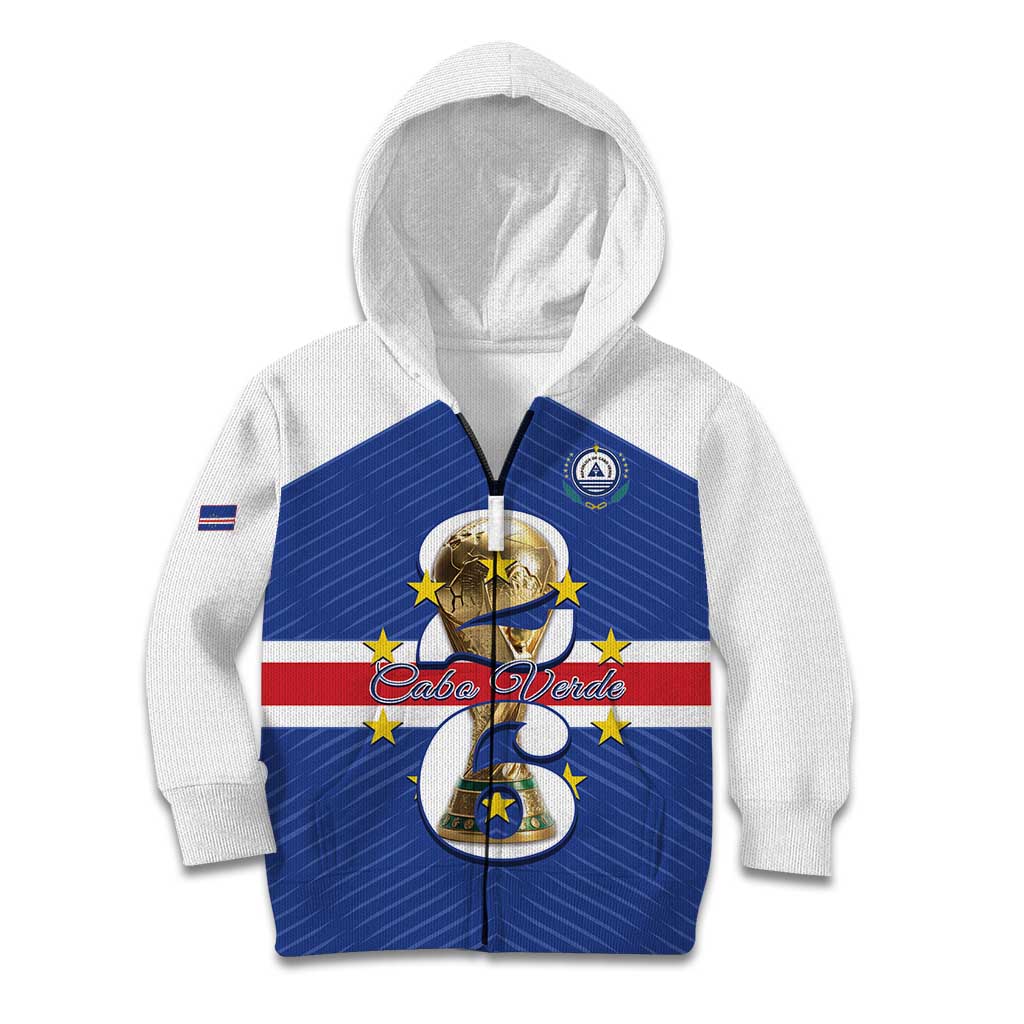 Personalized Cape Verde Football Kid Hoodie 2026 Tubaroes Azuis First-ever World Cup - Wonder Print Shop