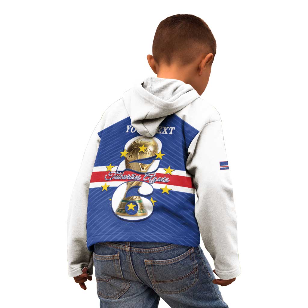 Personalized Cape Verde Football Kid Hoodie 2026 Tubaroes Azuis First-ever World Cup - Wonder Print Shop