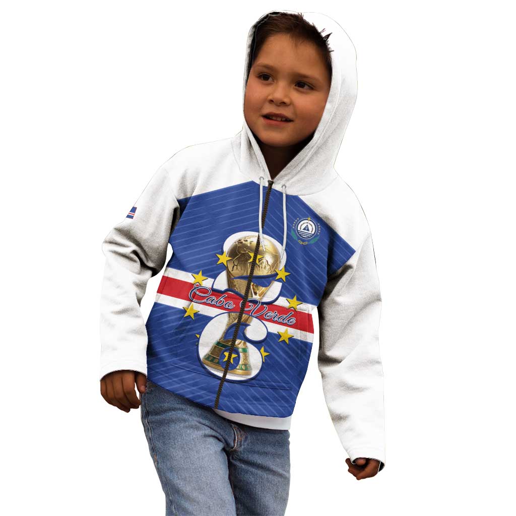 Personalized Cape Verde Football Kid Hoodie 2026 Tubaroes Azuis First-ever World Cup - Wonder Print Shop
