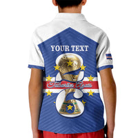 Personalized Cape Verde Football Kid Polo Shirt 2026 Tubaroes Azuis First-ever World Cup - Wonder Print Shop