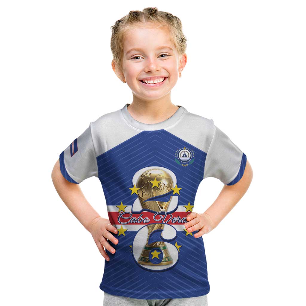 Personalized Cape Verde Football Kid T Shirt 2026 Tubaroes Azuis First-ever World Cup - Wonder Print Shop