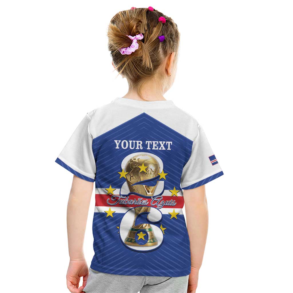 Personalized Cape Verde Football Kid T Shirt 2026 Tubaroes Azuis First-ever World Cup - Wonder Print Shop