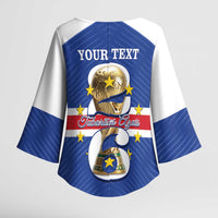 Personalized Cape Verde Football Kimono Sleeve Blouse 2026 Tubaroes Azuis First-ever World Cup - Wonder Print Shop