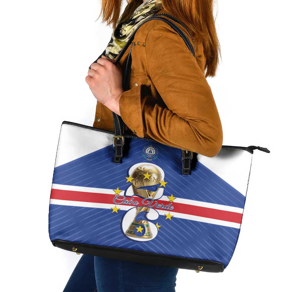 Cape Verde Football Leather Tote Bag 2026 Tubaroes Azuis First-ever World Cup - Wonder Print Shop