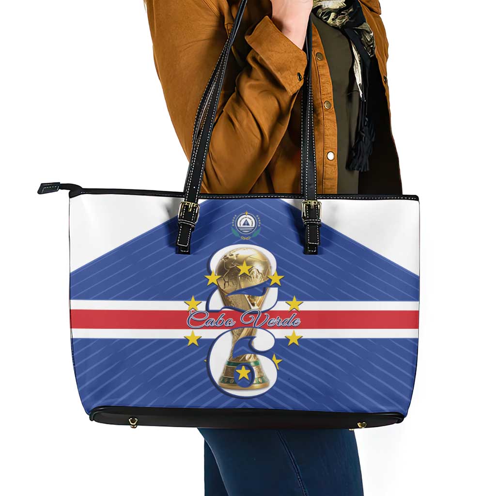 Cape Verde Football Leather Tote Bag 2026 Tubaroes Azuis First-ever World Cup - Wonder Print Shop
