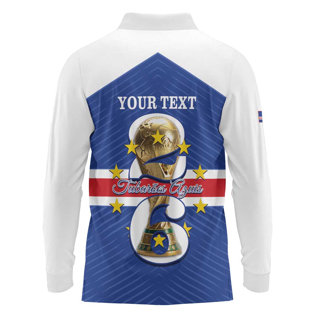 Personalized Cape Verde Football Long Sleeve Polo Shirt 2026 Tubaroes Azuis First-ever World Cup - Wonder Print Shop