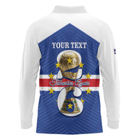 Personalized Cape Verde Football Long Sleeve Polo Shirt 2026 Tubaroes Azuis First-ever World Cup - Wonder Print Shop