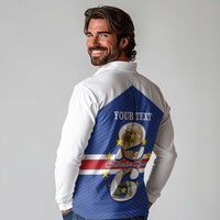 Personalized Cape Verde Football Long Sleeve Polo Shirt 2026 Tubaroes Azuis First-ever World Cup - Wonder Print Shop