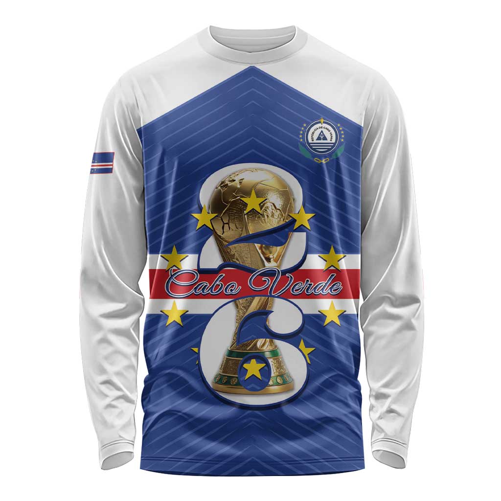 Personalized Cape Verde Football Long Sleeve Shirt 2026 Tubaroes Azuis First-ever World Cup - Wonder Print Shop