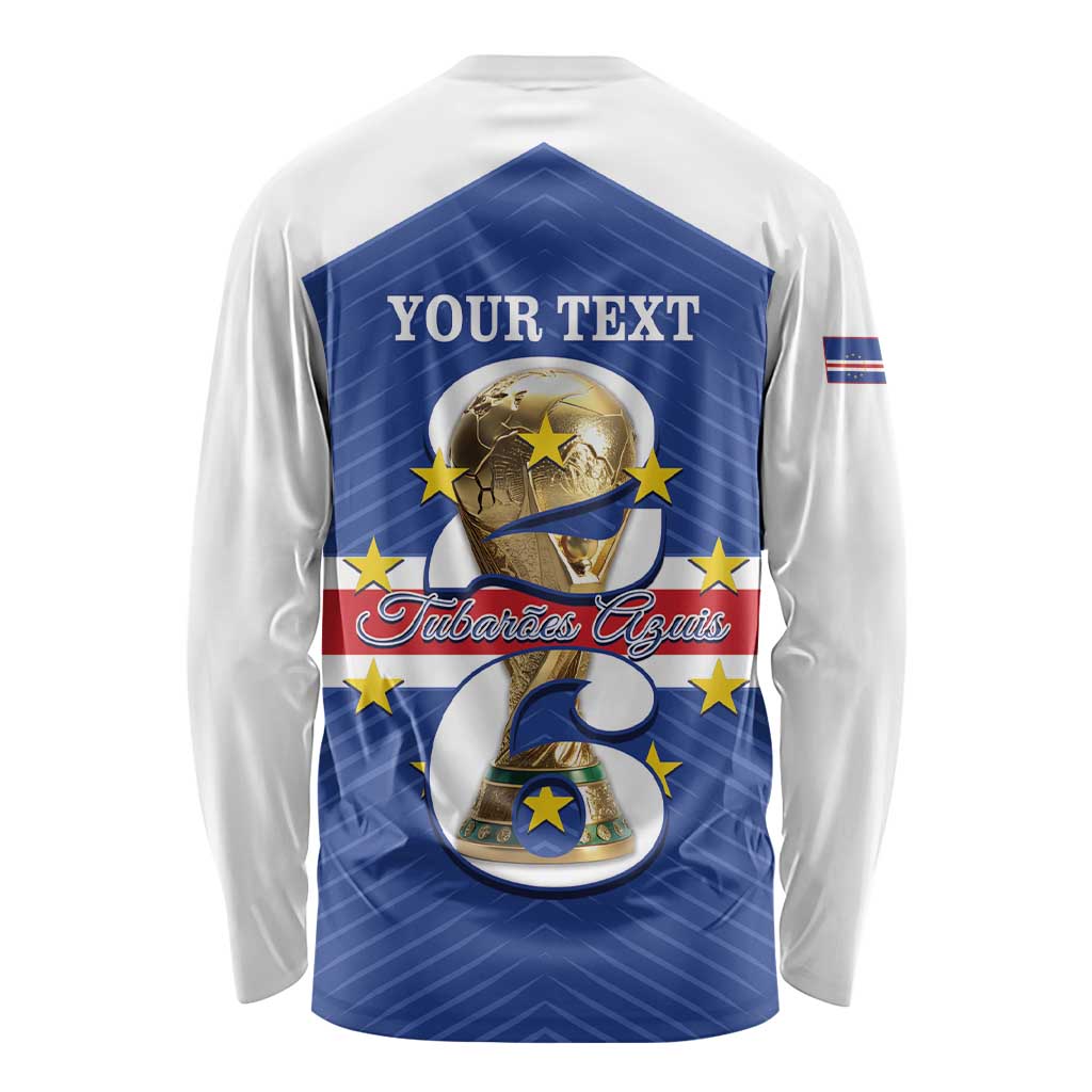 Personalized Cape Verde Football Long Sleeve Shirt 2026 Tubaroes Azuis First-ever World Cup - Wonder Print Shop