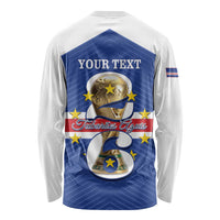 Personalized Cape Verde Football Long Sleeve Shirt 2026 Tubaroes Azuis First-ever World Cup - Wonder Print Shop